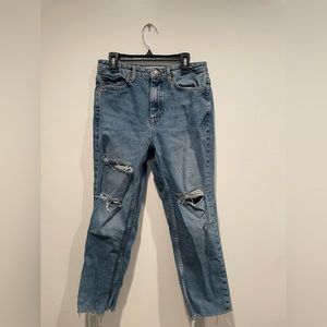 Top shop medium wash distressed jeans